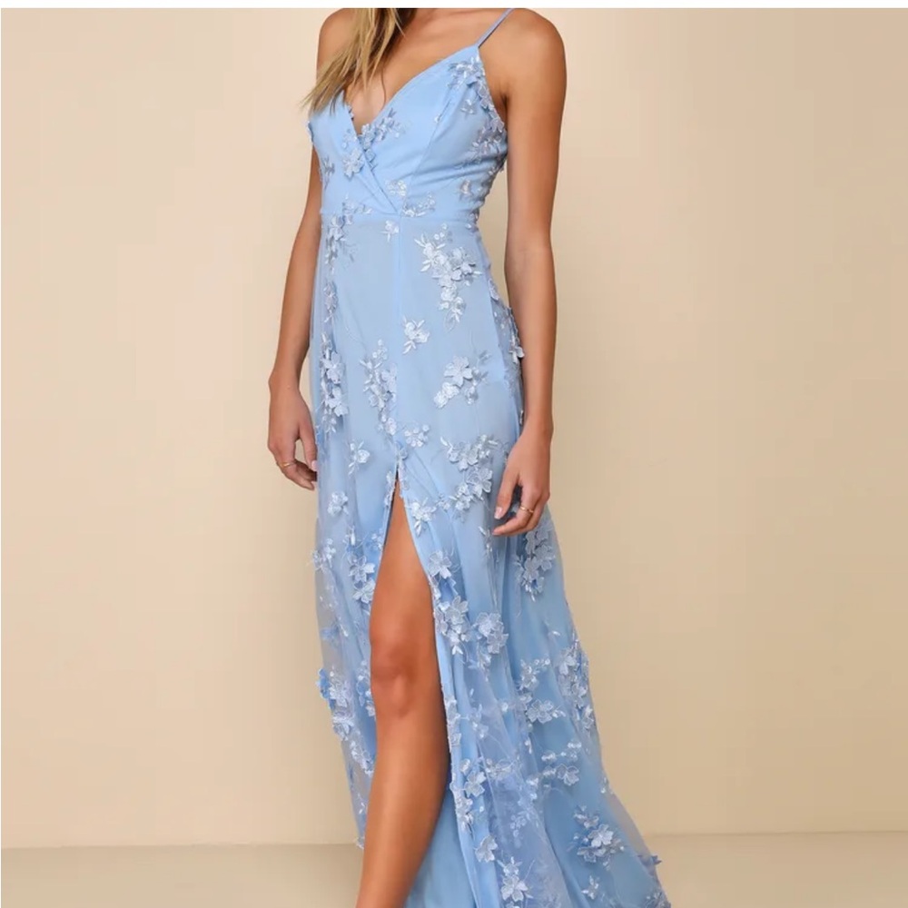 SOLD - Lulu's Blue Maxi Gown